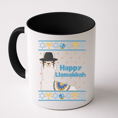 Funny Happy Llamakkah Ugly Hanukkah Sweater Mug