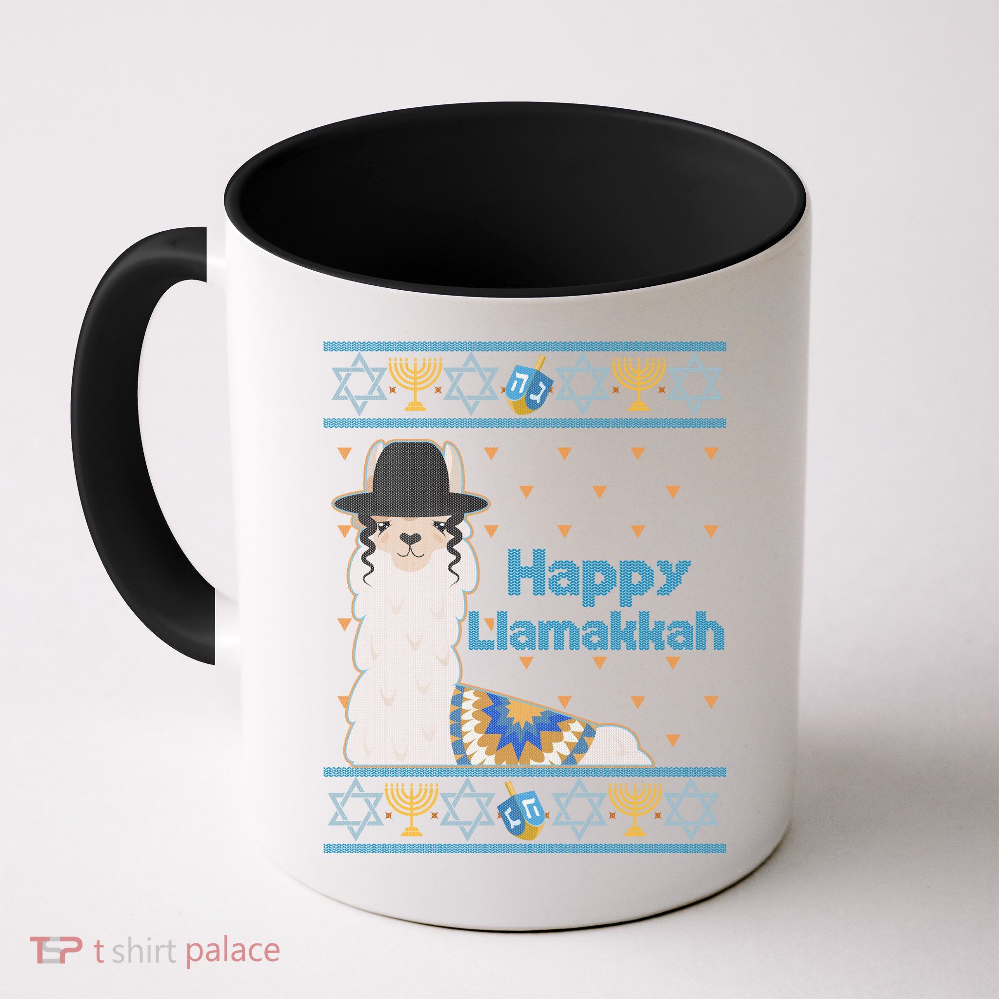 Funny Happy Llamakkah Ugly Hanukkah Sweater Mug