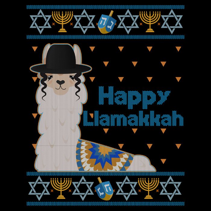 Funny Happy Llamakkah Ugly Hanukkah Sweater 16oz Travel Tumbler