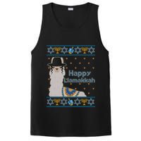 Funny Happy Llamakkah Ugly Hanukkah Sweater PosiCharge Competitor Tank