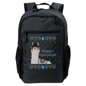 Funny Happy Llamakkah Ugly Hanukkah Sweater Daily Commute Backpack