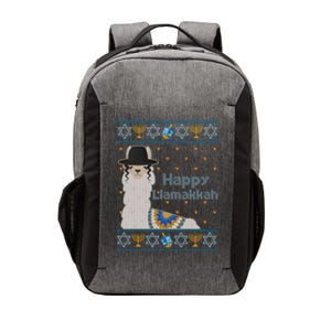 Funny Happy Llamakkah Ugly Hanukkah Sweater Vector Backpack