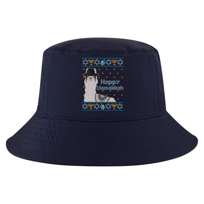 Funny Happy Llamakkah Ugly Hanukkah Sweater Cool Comfort Performance Bucket Hat