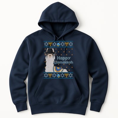 Funny Happy Llamakkah Ugly Hanukkah Sweater Hoodie