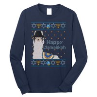 Funny Happy Llamakkah Ugly Hanukkah Sweater Long Sleeve Shirt