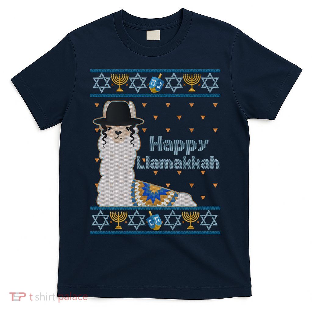 Funny Happy Llamakkah Ugly Hanukkah Sweater T-Shirt