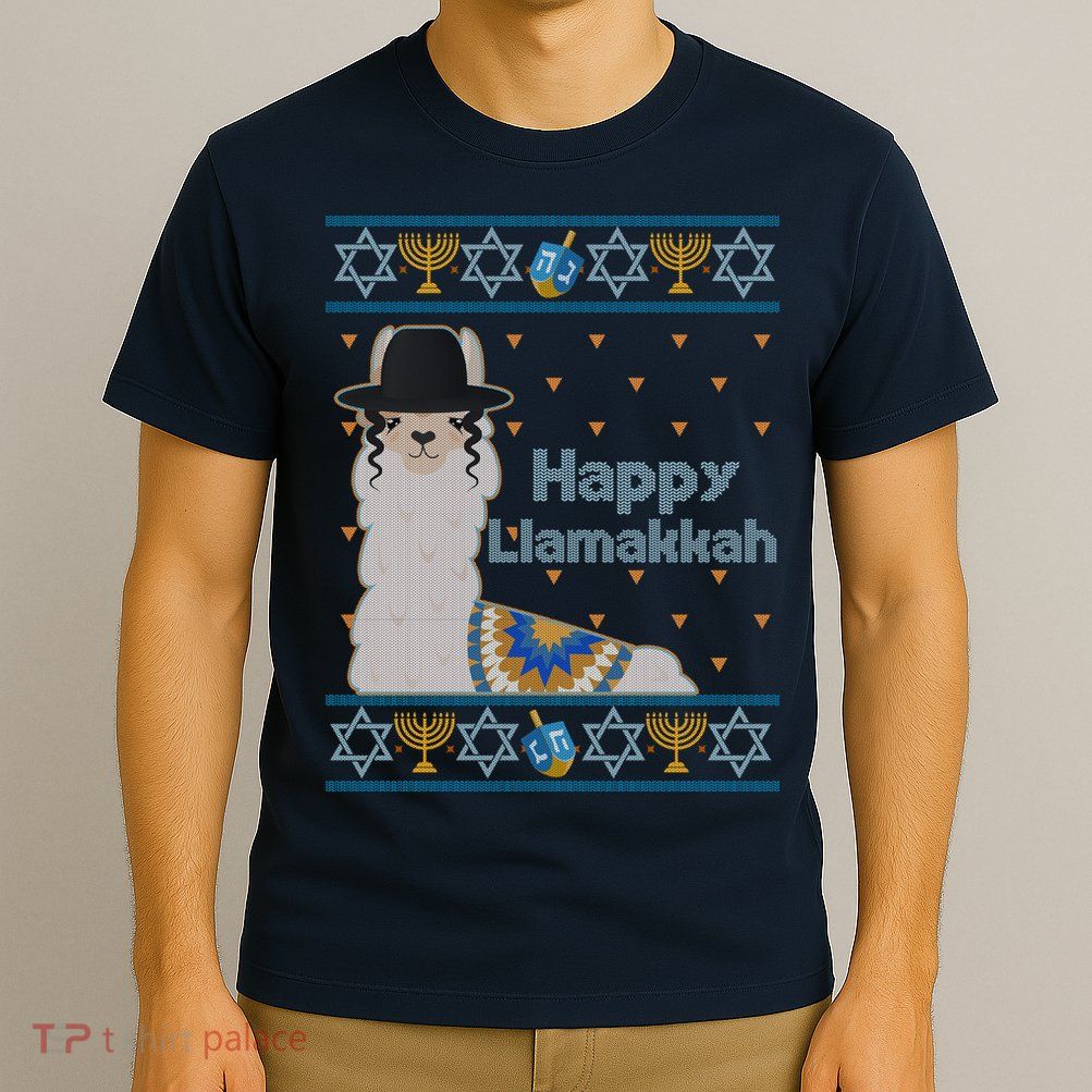 Funny Happy Llamakkah Ugly Hanukkah Sweater T-Shirt