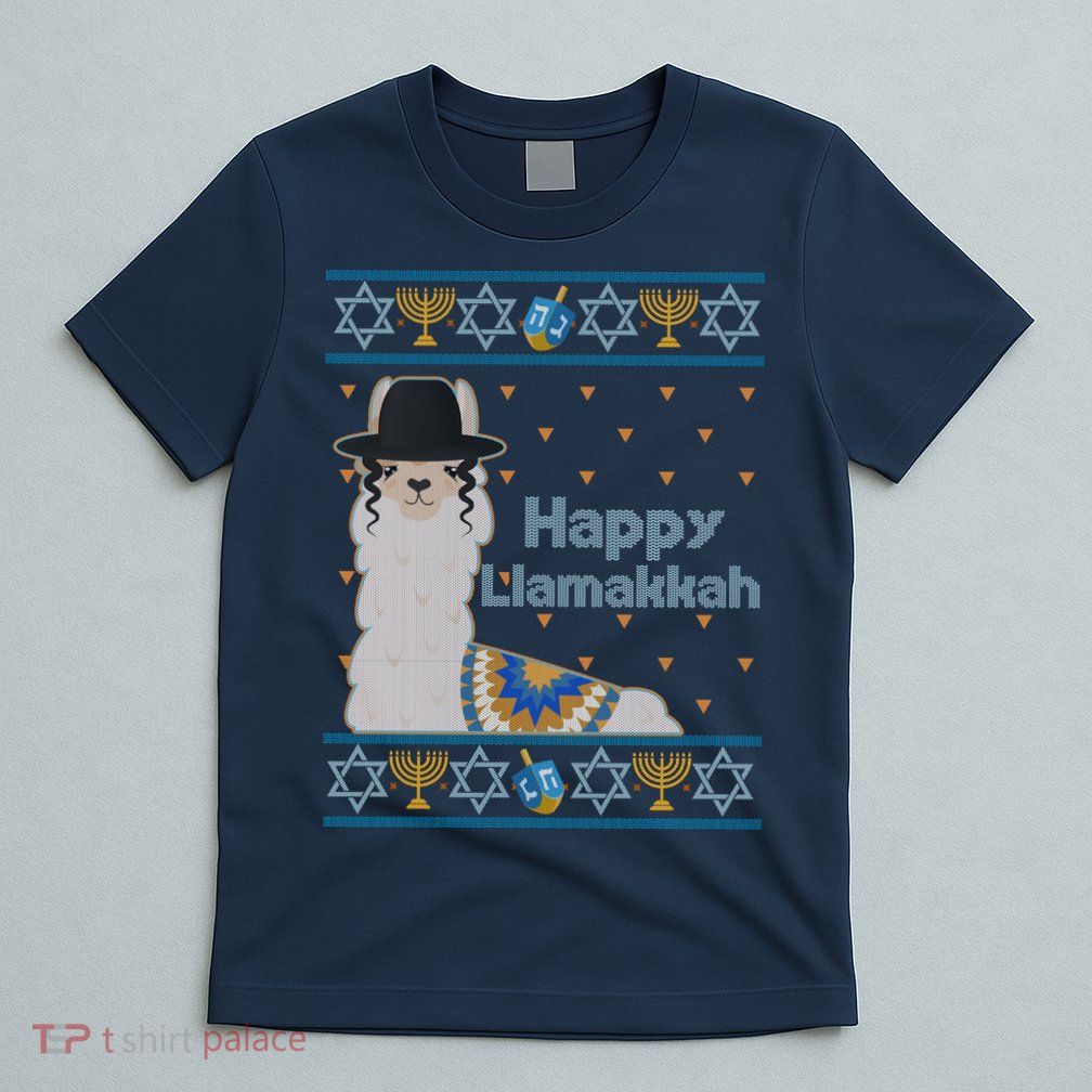 Funny Happy Llamakkah Ugly Hanukkah Sweater T-Shirt