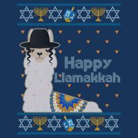 Funny Happy Llamakkah Ugly Hanukkah Sweater Drawstring Bag