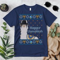 Funny Happy Llamakkah Ugly Hanukkah Sweater Premium T-Shirt
