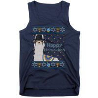 Funny Happy Llamakkah Ugly Hanukkah Sweater Tank Top