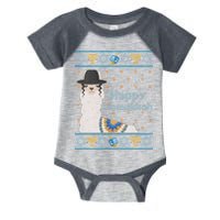 Funny Happy Llamakkah Ugly Hanukkah Sweater Infant Baby Jersey Bodysuit