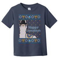 Funny Happy Llamakkah Ugly Hanukkah Sweater Toddler T-Shirt