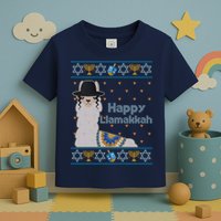 Funny Happy Llamakkah Ugly Hanukkah Sweater Toddler T-Shirt