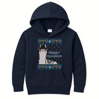 Funny Happy Llamakkah Ugly Hanukkah Sweater Kids Hoodie