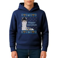 Funny Happy Llamakkah Ugly Hanukkah Sweater Kids Hoodie