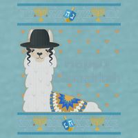 Funny Happy Llamakkah Ugly Hanukkah Sweater Sueded Cloud Jersey T-Shirt