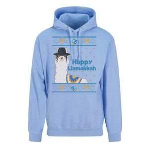 Funny Happy Llamakkah Ugly Hanukkah Sweater Unisex Surf Hoodie