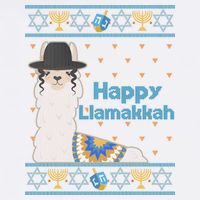 Funny Happy Llamakkah Ugly Hanukkah Sweater Garment-Dyed Sweatshirt