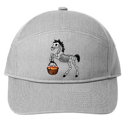 Funny Horse Lover Halloween Skeleton Spooky Candy Corn 7-Panel Snapback Hat