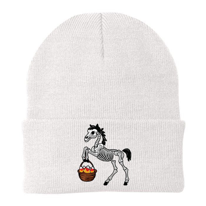 Funny Horse Lover Halloween Skeleton Spooky Candy Corn Knit Cap Winter Beanie