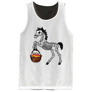 Funny Horse Lover Halloween Skeleton Spooky Candy Corn Mesh Reversible Basketball Jersey Tank