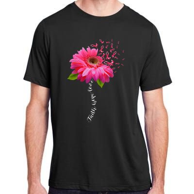 Faith Hope Love Pink Ribbon Daisy Flower Breast Cancer Adult ChromaSoft Performance T-Shirt