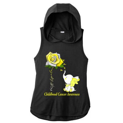 Faith Hope Love Childhood Cancer Awareness Ladies PosiCharge Tri-Blend Wicking Draft Hoodie Tank