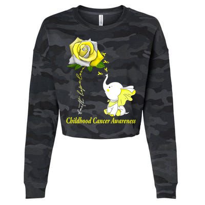 Faith Hope Love Childhood Cancer Awareness Cropped Pullover Crew