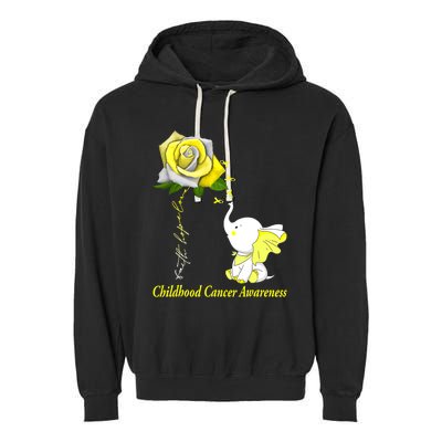 Faith Hope Love Childhood Cancer Awareness Garment-Dyed Fleece Hoodie