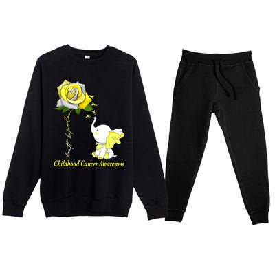 Faith Hope Love Childhood Cancer Awareness Premium Crewneck Sweatsuit Set