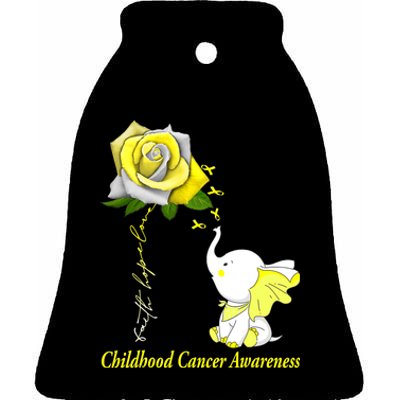 Faith Hope Love Childhood Cancer Awareness Ceramic Bell Ornament