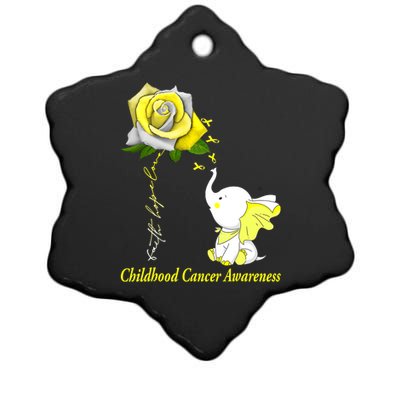 Faith Hope Love Childhood Cancer Awareness Ceramic Star Ornament