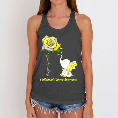 Faith Hope Love Childhood Cancer Awareness Women's Knotted Racerback Tank