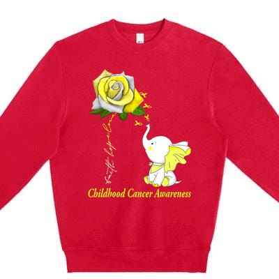 Faith Hope Love Childhood Cancer Awareness Premium Crewneck Sweatshirt