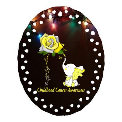 Faith Hope Love Childhood Cancer Awareness Ceramic Oval Ornament