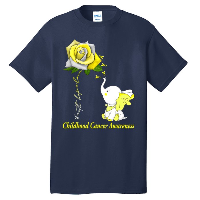 Faith Hope Love Childhood Cancer Awareness Tall T-Shirt