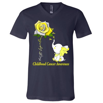 Faith Hope Love Childhood Cancer Awareness V-Neck T-Shirt