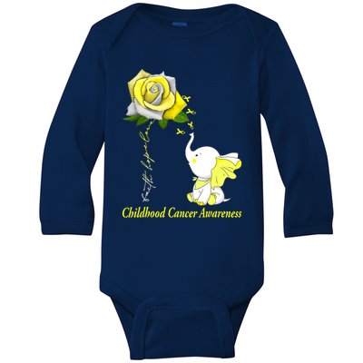 Faith Hope Love Childhood Cancer Awareness Baby Long Sleeve Bodysuit