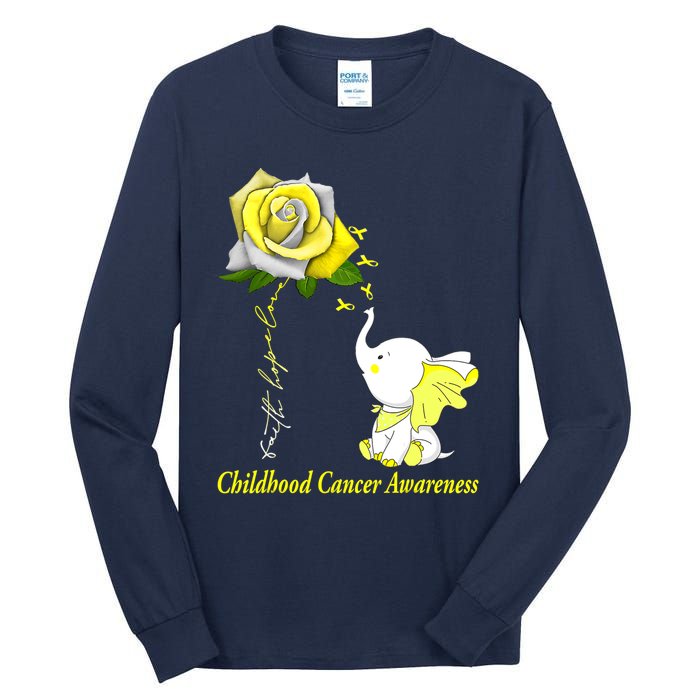 Faith Hope Love Childhood Cancer Awareness Tall Long Sleeve T-Shirt