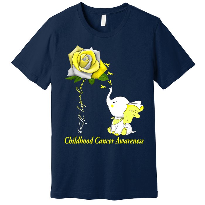 Faith Hope Love Childhood Cancer Awareness Premium T-Shirt