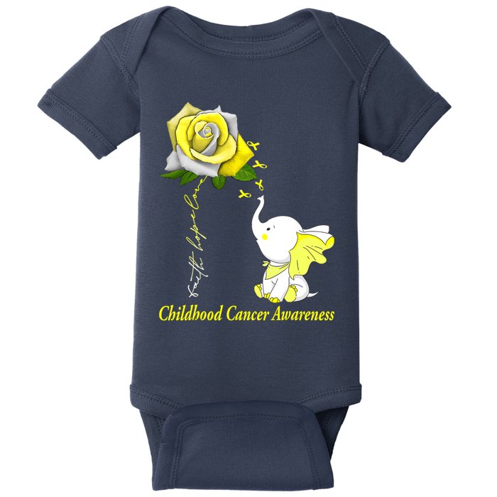 Faith Hope Love Childhood Cancer Awareness Baby Bodysuit