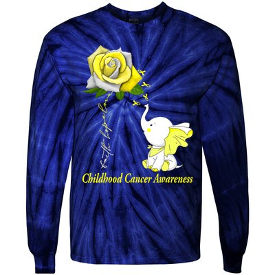 Faith Hope Love Childhood Cancer Awareness Tie-Dye Long Sleeve Shirt