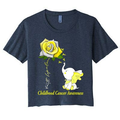 Faith Hope Love Childhood Cancer Awareness Women's Crop Top Tee