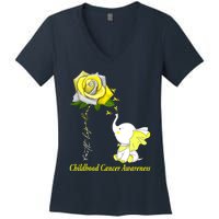 Faith Hope Love Childhood Cancer Awareness Women's V-Neck T-Shirt