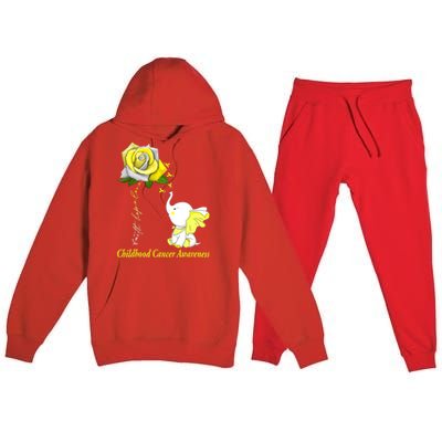 Faith Hope Love Childhood Cancer Awareness Premium Hooded Sweatsuit Set