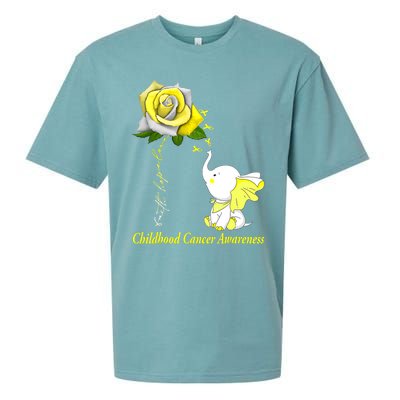 Faith Hope Love Childhood Cancer Awareness Sueded Cloud Jersey T-Shirt