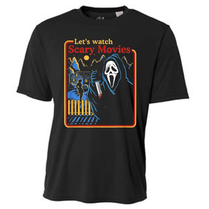 Funny Halloween Let’S Watch Scary Horror Movies Ghost Cooling Performance Crew T-Shirt