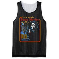 Funny Halloween Let’S Watch Scary Horror Movies Ghost Mesh Reversible Basketball Jersey Tank