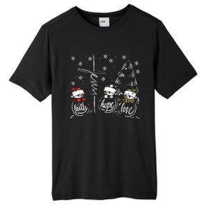 Faith Hope Love Jesus Snowman Plaid Leopard Christmas Gift Tall Fusion ChromaSoft Performance T-Shirt